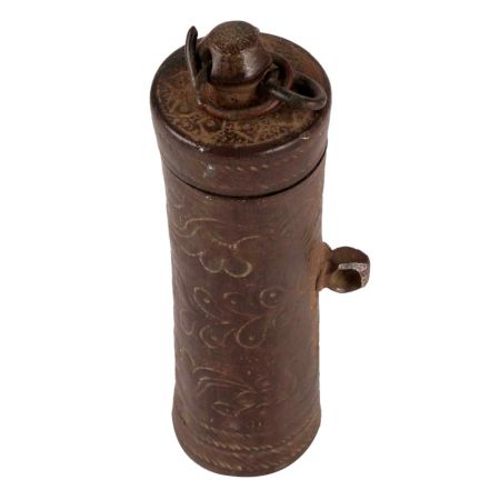 Brass Betel Lime Box In Antique Color