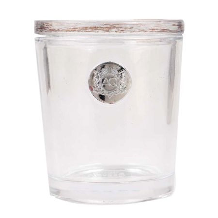 Glass Cylinder Jar With Lid And AQ Logo