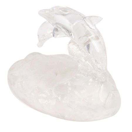 Dolphin Family Glass Show Piece Or Paperweight