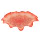 Red Glass Leaf Fruit Serving Tray
