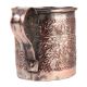 Solid Copper Beer Mug with Embossed Design