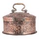 Mughal Round Copper Box with Lid from India