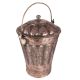 Floral Repouse Copper Bucket with Handle and Lid Finial