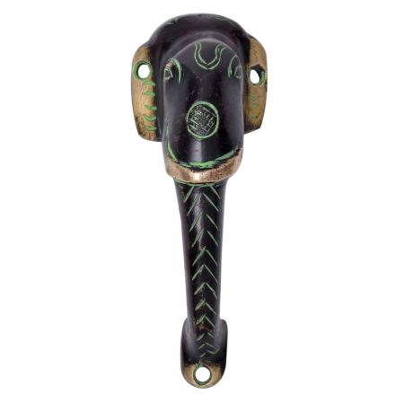 Elephant Solid Bronze Door Handle Mixed Vintage Patina
