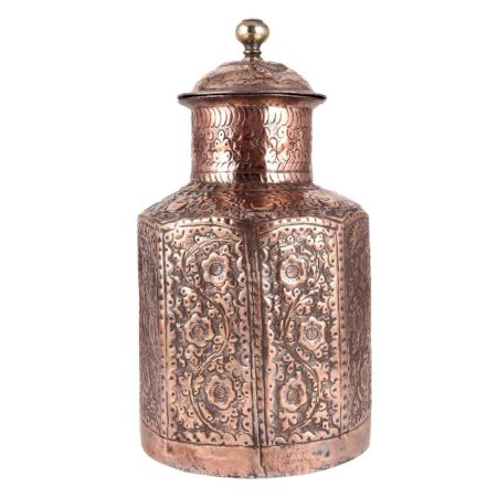 Old Copper kashmiri Storage Canister