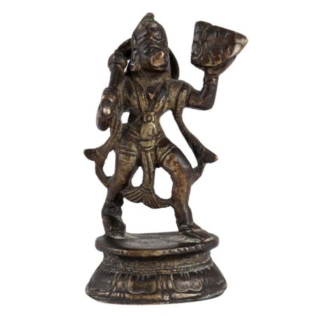 Brass Hanumanji Statue Holding Sanjeevani Booti