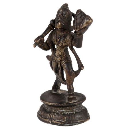 Brass Hanumanji Statue Holding Sanjeevani Booti
