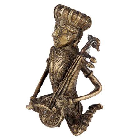 Brass  Tribal Man MusicianÂ Dhokra Art