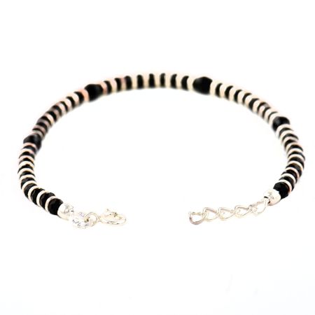 92.5Â Sterling Silver Bracelet with Black Beads or Crystal