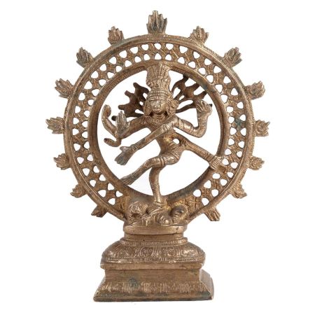 Brass Nataraja Hindu God With Patina Finish