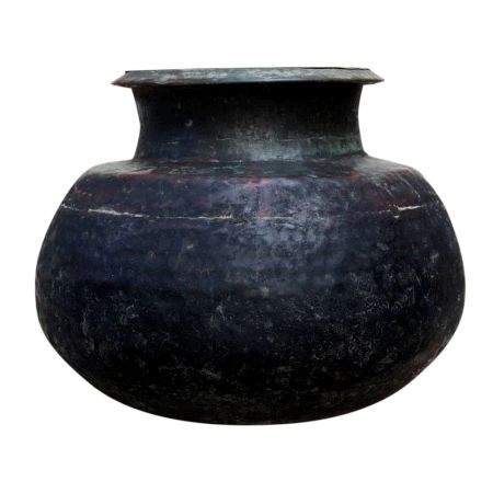 Old Matki Water Pot With Black Finish