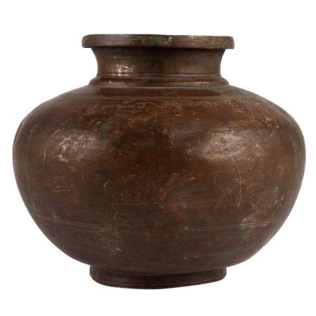 Big Brass Lota Water Storage Pot With Black Finish