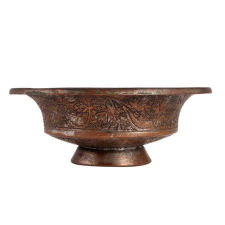 Copper Bowl Leaf Design For Home Decoration