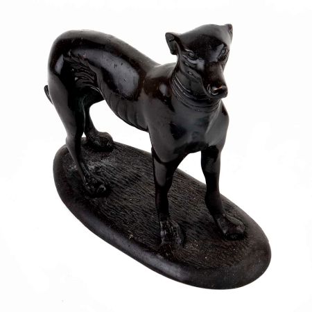 Handmade Antique Brown Brass Standing Dog Showpiece