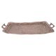 Copper Repoussed Design Serving Tray With Handles