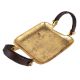 Square Brass Tray With Thick Black Handles
