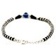 92.5 Sterling Silver Evil Eye Black Bead Crystal Bracelet