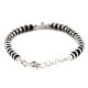92.5 Sterling Silver Bracelet Crystal Black Bead And Silver Ball Charm