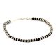 92.5 Black Beads Sterling Silver Adjustable Bracelet With Lock