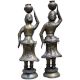 Brass Matka Lady Statue With Nice Black Finish In Pair