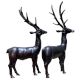 Brass Deer Figurines In Pair And Black Finish