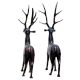 Brass Deer Figurines In Pair And Black Finish