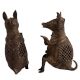 Brass American Kangaroo Figurines In Pair