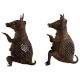 Brass American Kangaroo Figurines In Pair