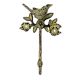 Single Brass Hook With Bird Perched On Branch White Detailing