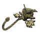 Single Brass Hook With Bird Perched On Branch White Detailing