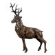Handmade Black Buck Deer Statue With Huge Antlers