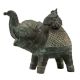 Handmade Green Brass Elephant Statue With A Small Box On Top