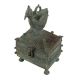 Handmade Green Finish Brass Tribal Jewelry Box With Cock On Top