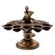 Brass Five Wick Peacock Diya Stand