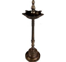 Traditional Samai Oil Lamp In Antique Finish