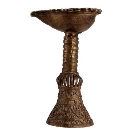 Antique Brass Tribal Oil Lamp