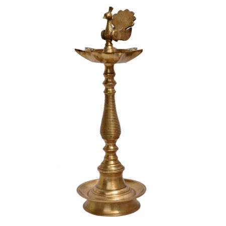 Brass  Kuthu vilakku Peacock Oil Lamp
