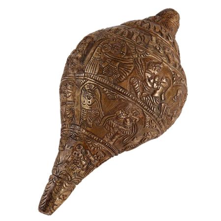 Brass God Images Carved Conch Shell