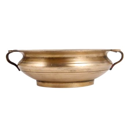 South Indian Brass Urli With Two Side Handles