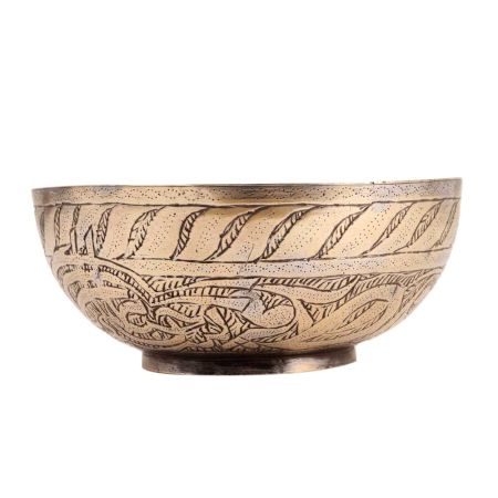 Golden Brass Engraved Brass Bowl