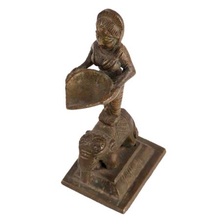Brass Deep Lakshmi Oil Lamp on Elephant
