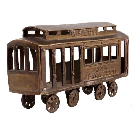 San Francisco Brass Cable Car with Moveable Wheels