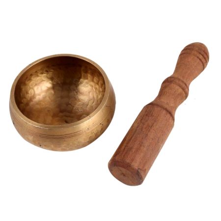 Handmade Brass Tibetan Singing Bowl With Wooden Mallet