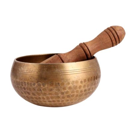 Brass Singing Bowl With Wooden Mallet For Yoga And Meditation