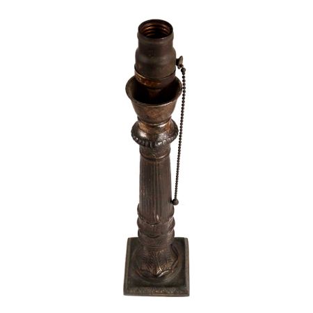 Pull Chain Brass Candlestick Pedestal Lamp