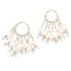 White Agate Bead Chandelier Earring in 92.5 Sterling Silver