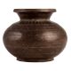 Brass Round Engraved Pot Or Matka With Black Finish