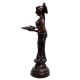 Brass Deep Laxmi Lamp In Black Finish