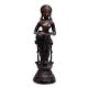Brass Deep Laxmi Holding Oil Lamp In Antique Finish