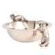 Vinage Brass Bowl With Cat And Dog Figurine